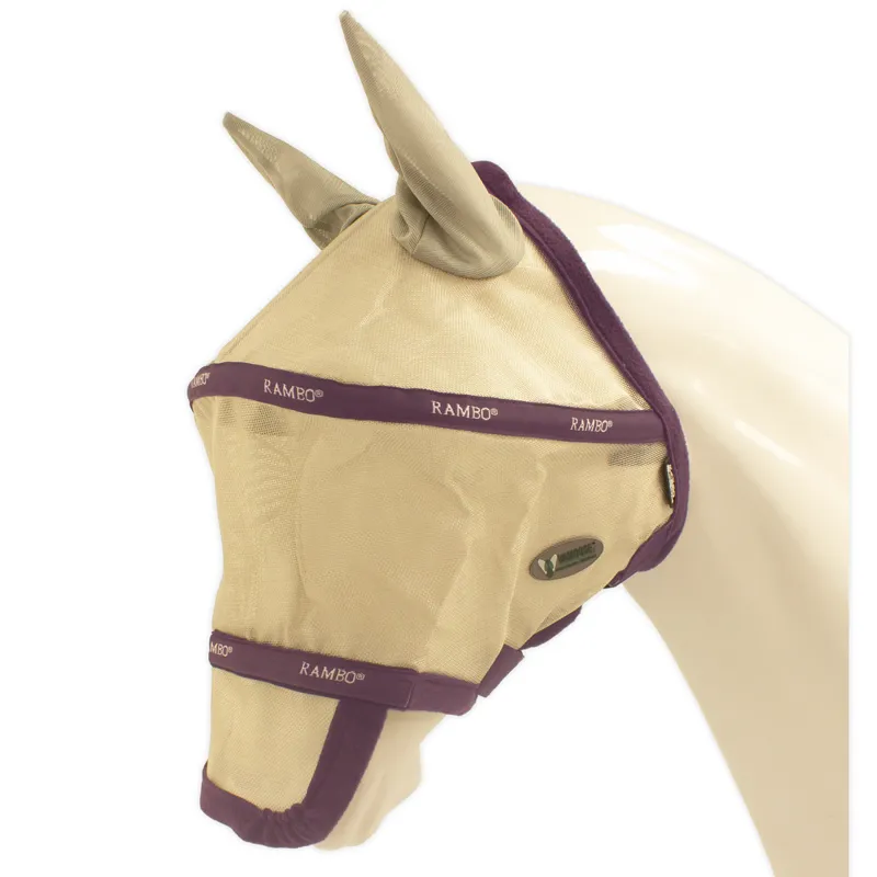 Horseware Rambo Plus Flymask Vamoose - Silver/Plum